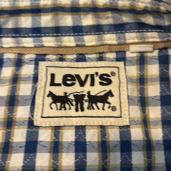 Levi’s men’s white and blue long sleeve button down shirt size small - Picture 8 of 10
